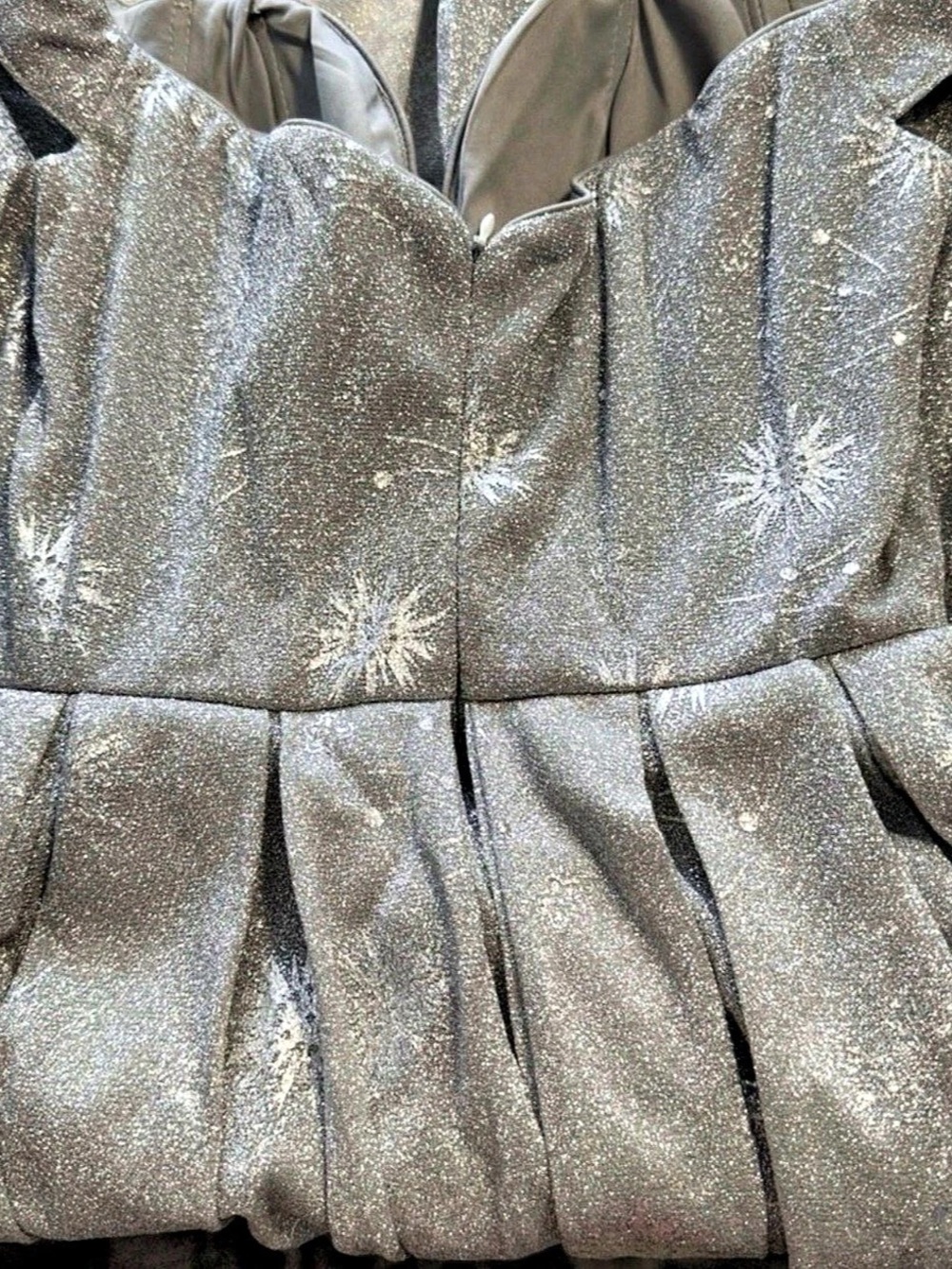 Silver Floral High-Low Formal Dress - Picture 4 of 4